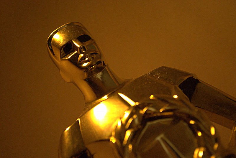 image of an Oscar statuette looking down